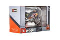 Motorka Bburago KTM 450 Rally (Dakar Rally)  kov/plast 12cm v krabičce 17x11x7cm