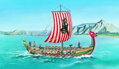 Model Viking Vikingská loď DRAKKAR 1:60 20,8x30,3cm v krabici 34x19x5,5cm