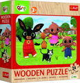 Puzzle dřevěné 24 dílků Králíček Bing/Bing Bunny 28x19,5cm v krabici 20x20x5cm