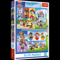 Puzzle 2x70 Tlapková patrola/Paw Patrol 27,5x18cm v krabici 19x29x4cm