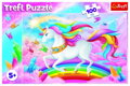 Puzzle V křišťálovém světě jednorožce 100 dílků 41x27,5cm v krabici 29x19x4cm
