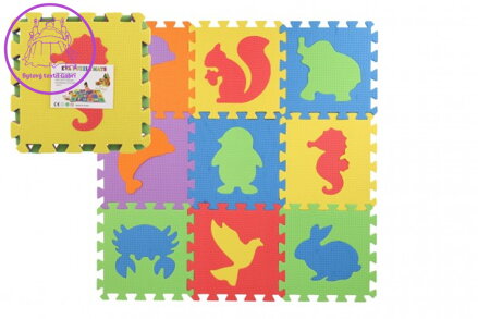 Pěnové puzzle zvířata 29x29x1cm 10ks ve fólii