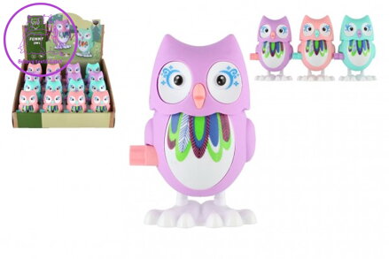 Sova/Sovička na natažení plast 6x10cm 3 barvy 16ks v boxu