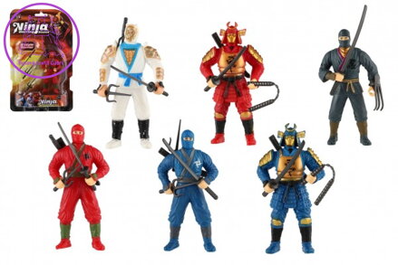 Figurka ninja plast 10cm s doplňky mix druhů na kartě 15,5x25,5x4cm