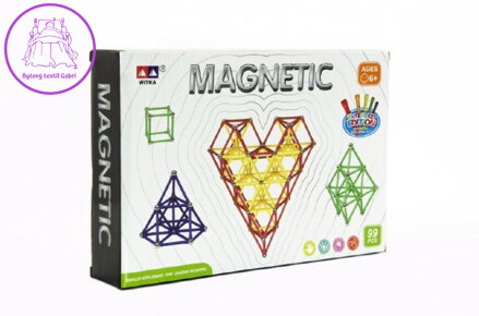 Magnetická stavebnice 99ks v krabici 28x19x5cm