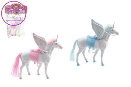 Jednorožec kůň fliška s křídly 18cm 2 barvy v sáčku