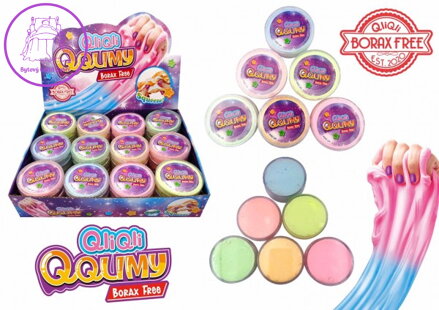 Sliz - hmota 50g neonová 7x2,5cm 6 barev 24ks v boxu