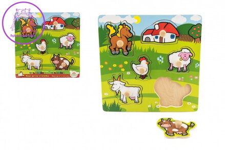 Vkládačka Moje první zvířátka 6ks 22,5x22,5x2,5 cm 12m+ MPZ