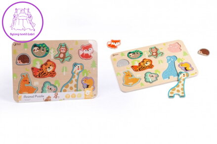 Puzzle/Vkládačka deskové zvířátka dřevo ve fólii 30x21cm 18m+