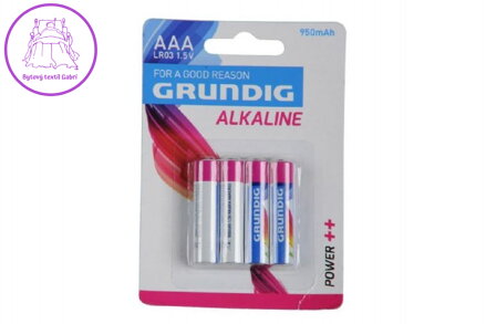 Baterie Grundig LR03/AAA 1,5 V alkaline 4ks na kartě