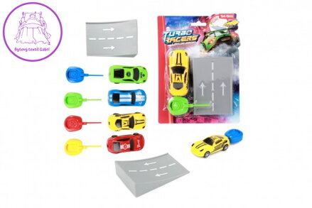 Auto vystřelovací s rampou plast 9cm 4 barvy na kartě