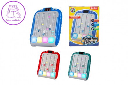 Digitální hra hlavolam plast 11x15cm na baterie se zvukem 3 barvy v krabičce 11,5x15cm