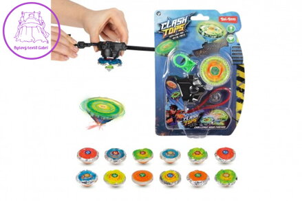 Gyroskop mechanický kov/plast 5cm na baterie se světlem mix barev na kartě