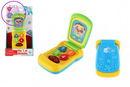 Telefon Mobil plast 14cm na baterie se zvukem se světlem na kartě 11x20x5,5cm 18m+