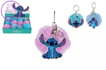 Lilo and Stitch přívěšek s pompom bambulí 3 barvy 12ks v boxu