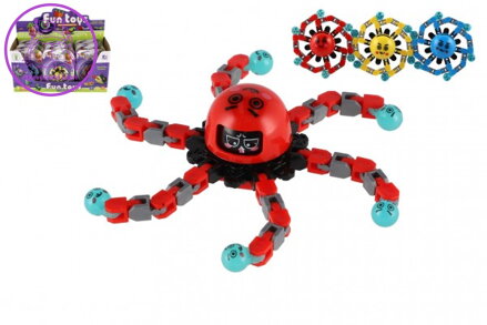 Gyroskop spiner mechanický plast 7cm svítící ve tmě 3 barvy na kartě 12ks v boxu