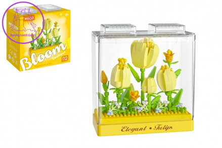 Stavebnice mini KOCO Tulipány plast 295ks v krabičce 11x12x5cm