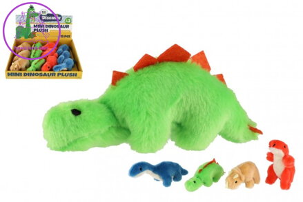 Zvířátko dinosaurus plyš 12-16cm 4 druhy 12ks v boxu 3m+