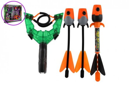 Prak + šipky 3ks pískající plast 12x21cm v krabici 34x29cm