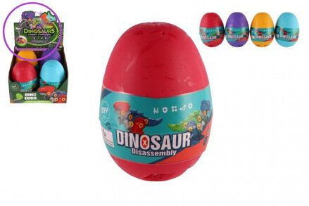 Dinosaurus šroubovací ve vejci plast 15cm 4 druhy 4ks v boxu