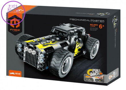 Stavebnice iM.MASTER auto na zpětné natažení plast 177 dílků v krabici 29x20x6cm