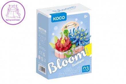 Stavebnice mini KOCO Kouzlo sukulentů plast 271ks v krabičce 11x15x6cm