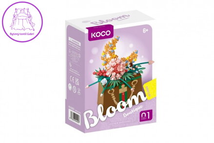Stavebnice mini KOCO Květina v kabelce plast 245ks v krabičce 11x15x6cm
