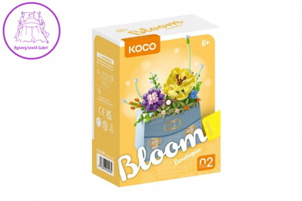 Stavebnice mini KOCO Květina v kabelce plast 223ks v krabičce 11x15x6cm