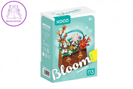 Stavebnice mini KOCO Květina v kabelce plast 267ks v krabičce 11x15x6cm