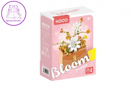 Stavebnice mini KOCO Květina v kabelce plast 232ks v krabičce 11x15x6cm