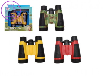 Dalekohled plast 9cm 3 barvy v krabičce 16x19x5cm