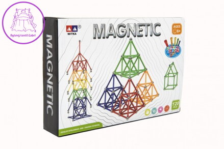 Magnetická stavebnice 120 ks plast/kov v krabici 28x19x5cm