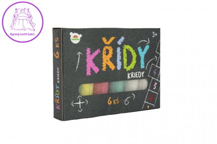 Křídy barevné chodníkové 6ks v krabičce 15x11x3cm