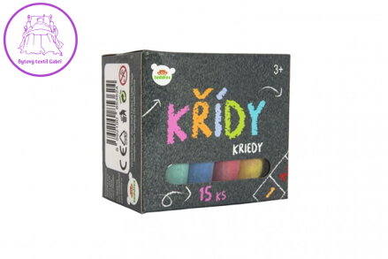 Křídy barevné chodníkové 15ks v krabičce 12,5x11x7,5cm