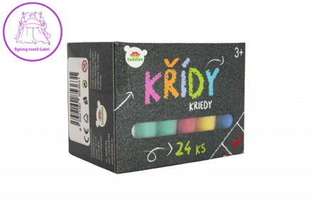 Křídy barevné chodníkové 24ks v krabičce 15x11x10cm