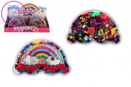 Korálky barevné plast v blistru 20x13cm 8ks v boxu