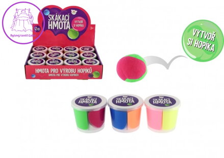 Sliz - Hmota skákací hopíková  v kelímku 7x6cm 3 barvy 12ks v boxu