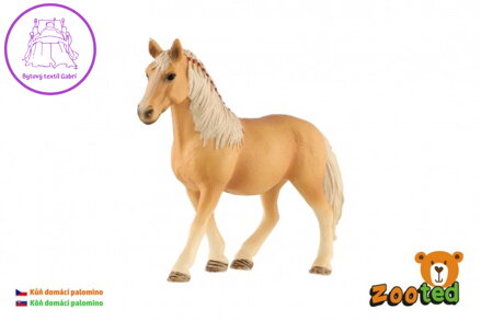 Kůň domácí palomino zooted plast 13cm v sáčku