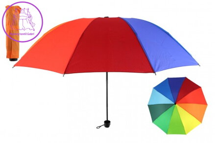 Deštník skládací barevný 25cm kov/látka v sáčku