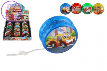 Jojo dopravní prostředky svítící plast 6cm na baterie mix druhů 12ks v boxu