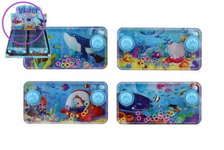 Vodní hra hlavolam 11x6cm plast mořský svět 4 druhy 24ks v boxu