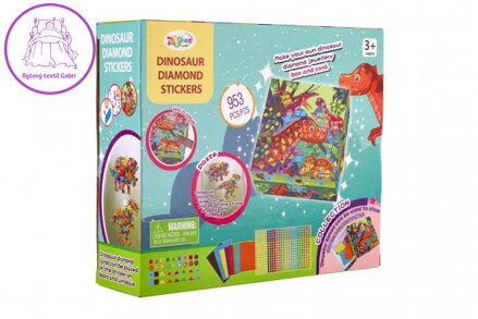 Kreativní sada diamantové malování Dinosaurus s nalepovacími diamanty v krabici 21x18x6cm