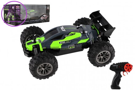 Auto RC Buggy rychlostní 2,4GHz plast 25cm na baterie zelené v krabici 31x14x18cm