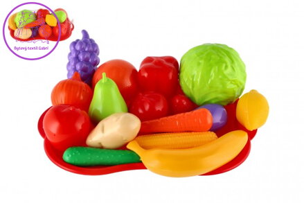 Ovoce a zelenina s podnosem plast v síťce 32x11x23cm