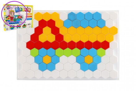 Mozaika klobouček 2,5cm hladká plast 127ks v krabici 34x24x4cm