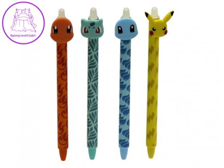 Tužka/pero gumovací Pokémon 15cm plast 6 barev 36ks v boxu