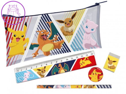Penál Pokémon s doplňky plast 19x11cm