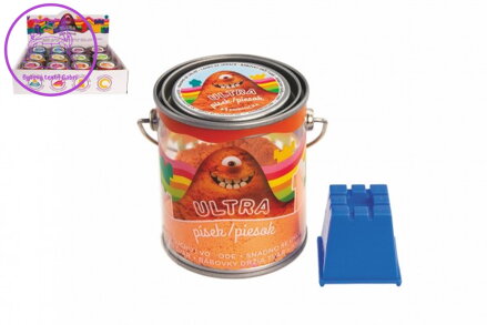 Kouzelný Ultra písek s formičkou mix druhů v plechovce 6,5x7,5cm 12ks v boxu