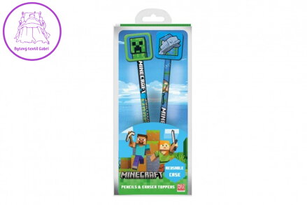 Sada tužek Minecraft 2ks s topperem v plastovém obalu 10,5x23x2cm 8ks v boxu