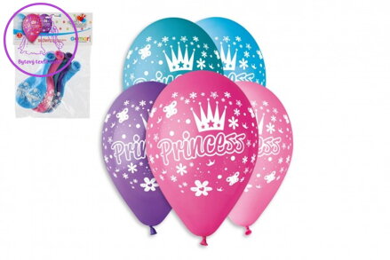 Balonek/Balonky nafukovací princezny 12'' průměr 30cm 5ks v sáčku